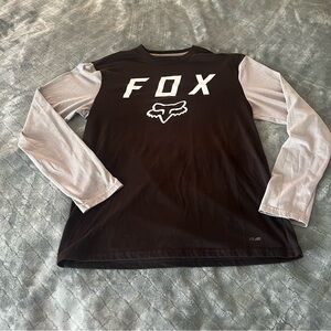 Y2K Men Fox Tech Tri Dri Black and Gray Long Sleeve Tee M